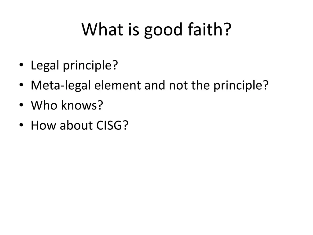 what is good faith