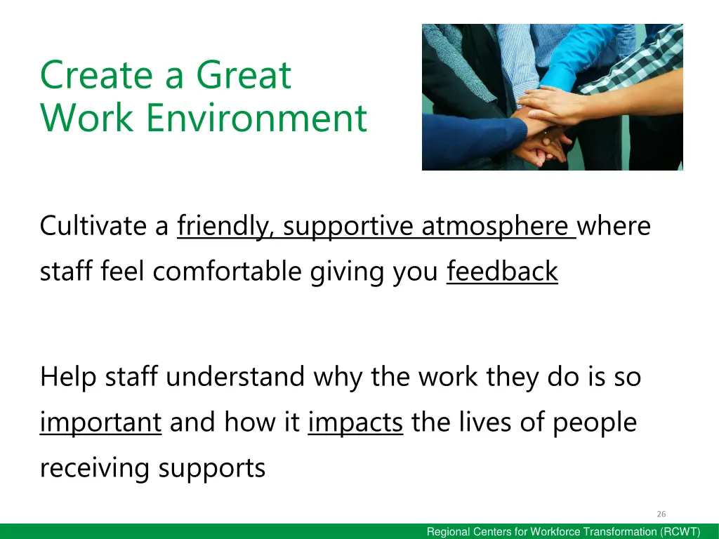 create a great work environment