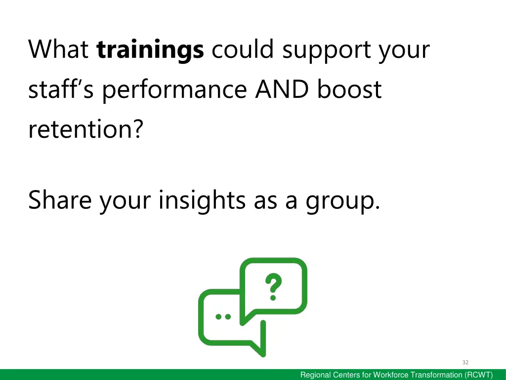 what trainings could support your staff