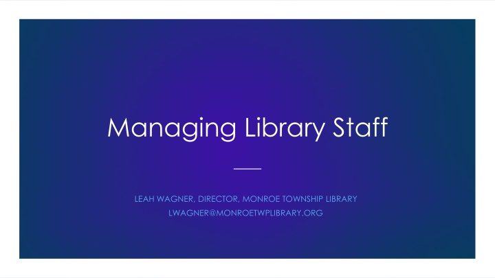 managing library staff