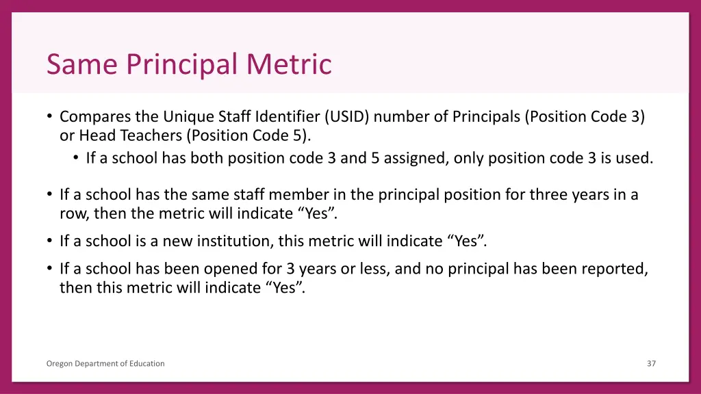 same principal metric