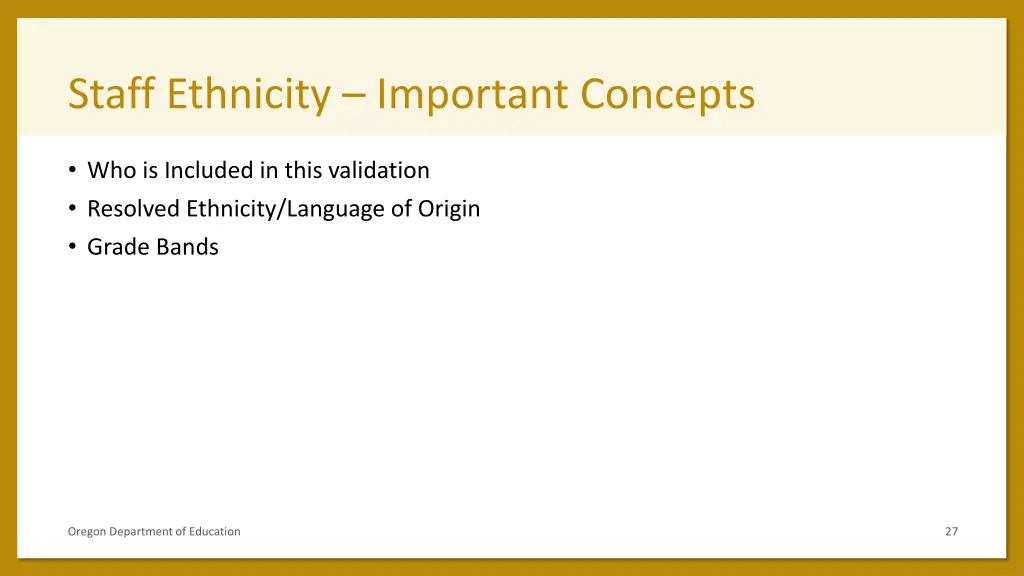 staff ethnicity important concepts