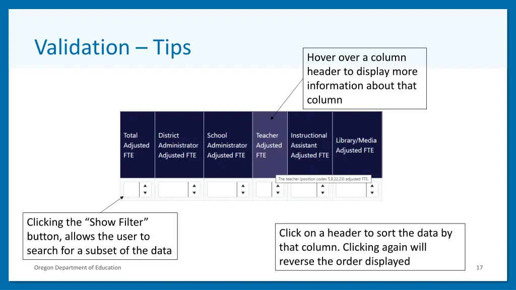 validation tips