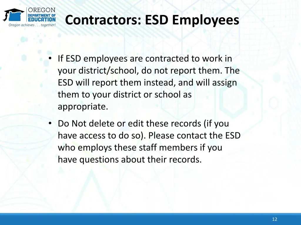 contractors esd employees