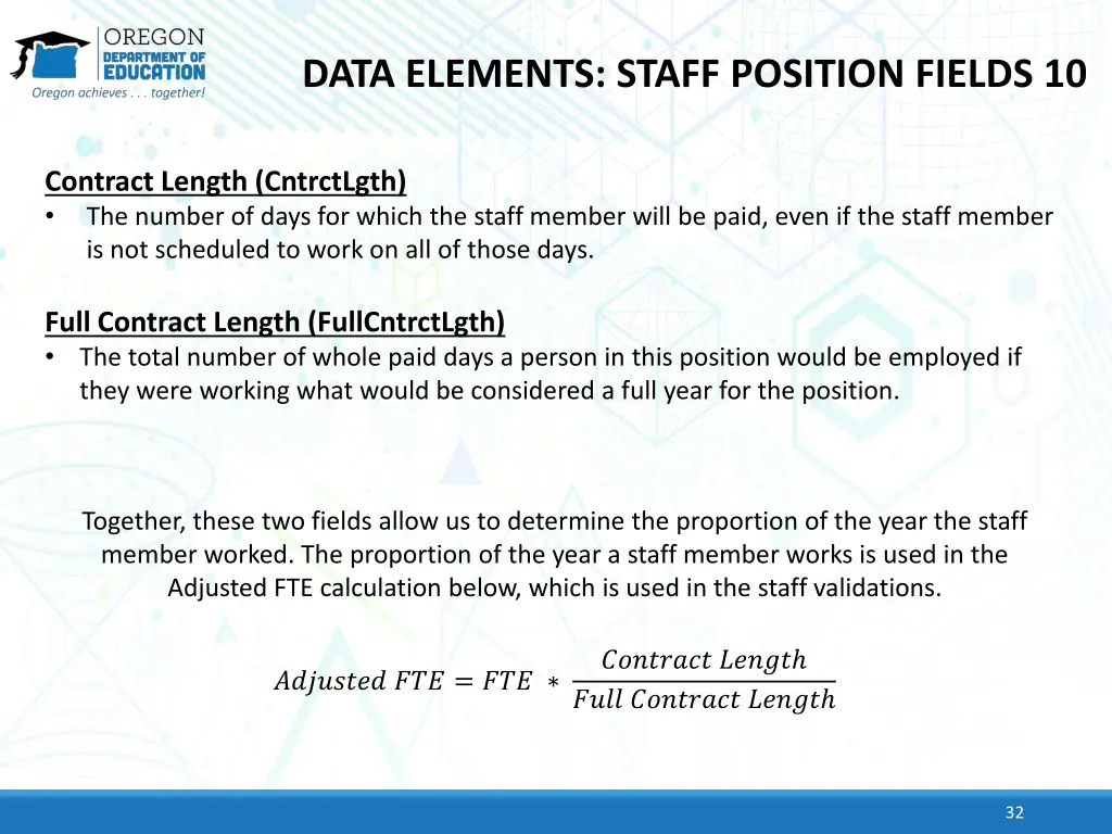 data elements staff position fields 10