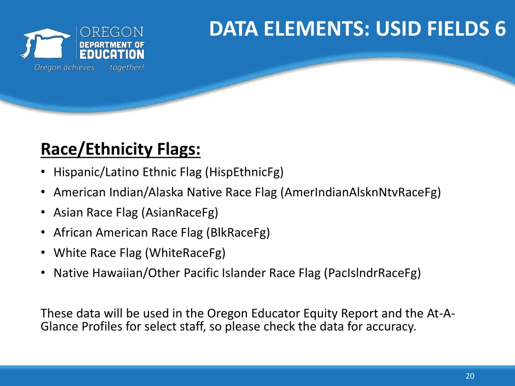 data elements usid fields 6