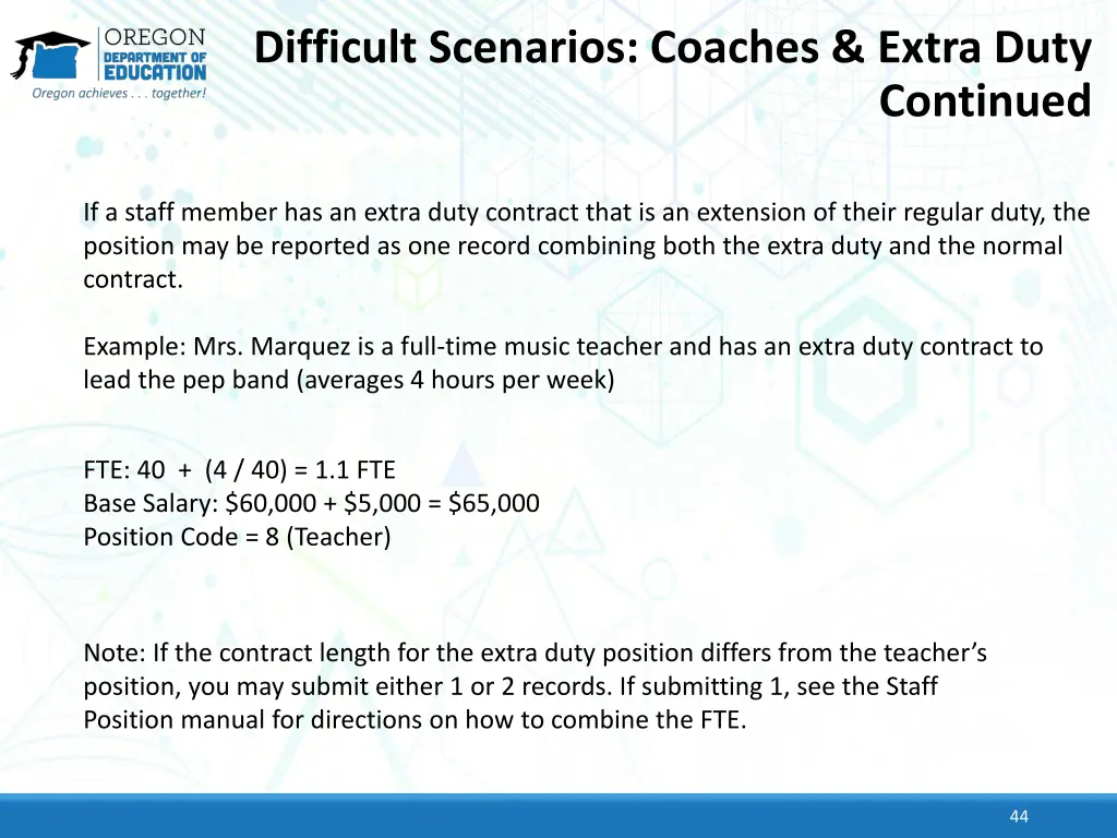 difficult scenarios coaches extra duty