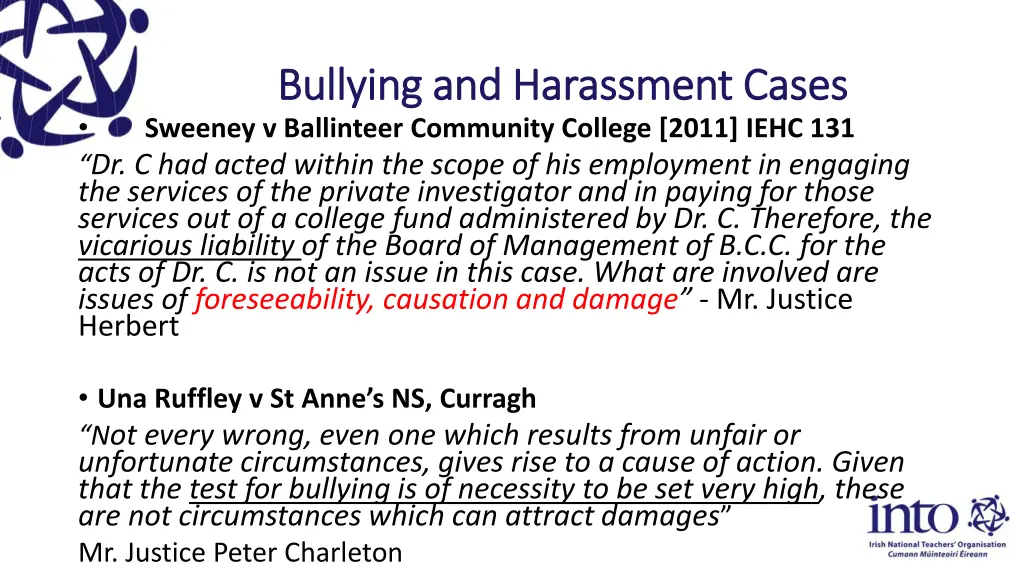 bullying and harassment cases bullying