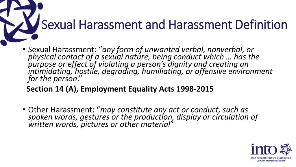 sexual harassment and harassment definition