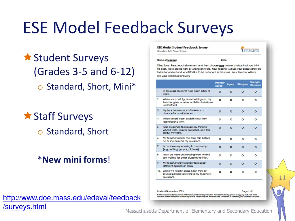 ese model feedback surveys