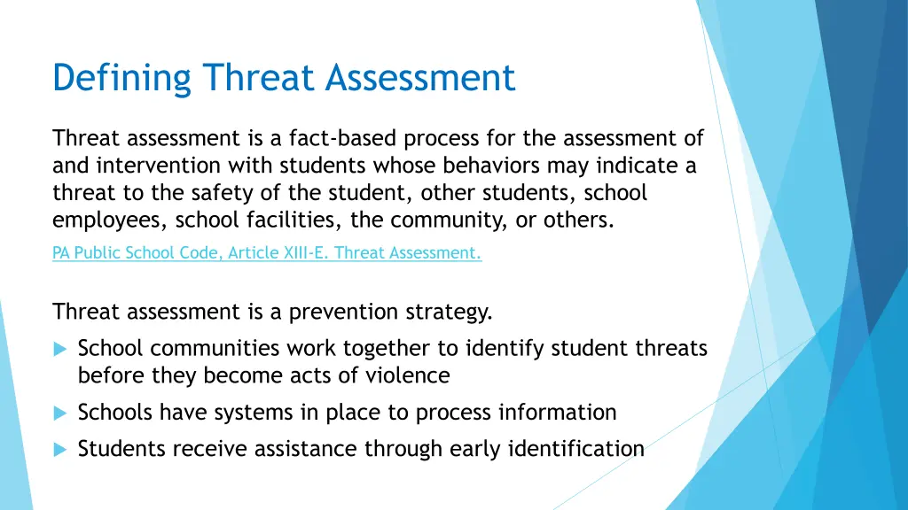 defining threat assessment