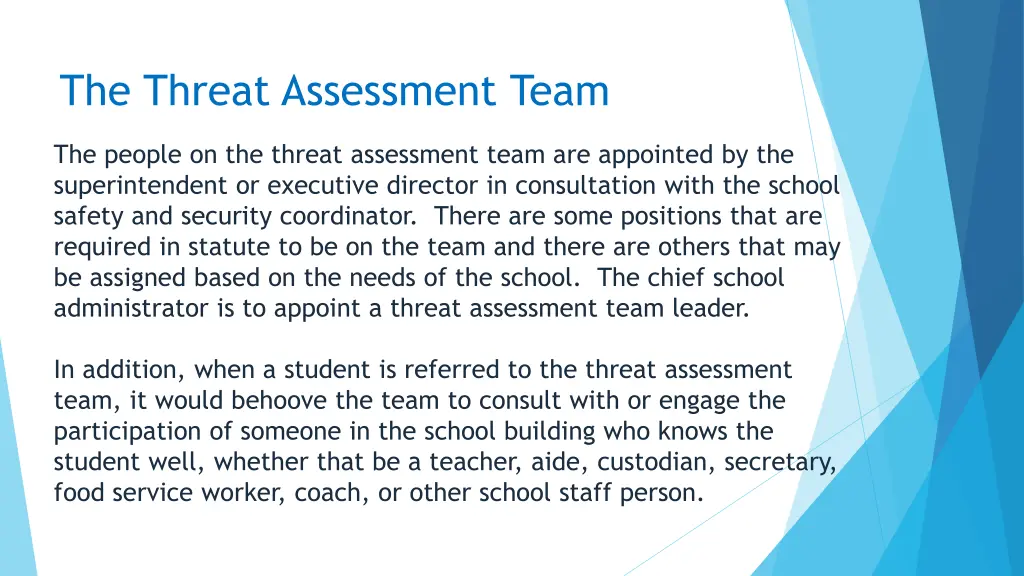 the threat assessment team