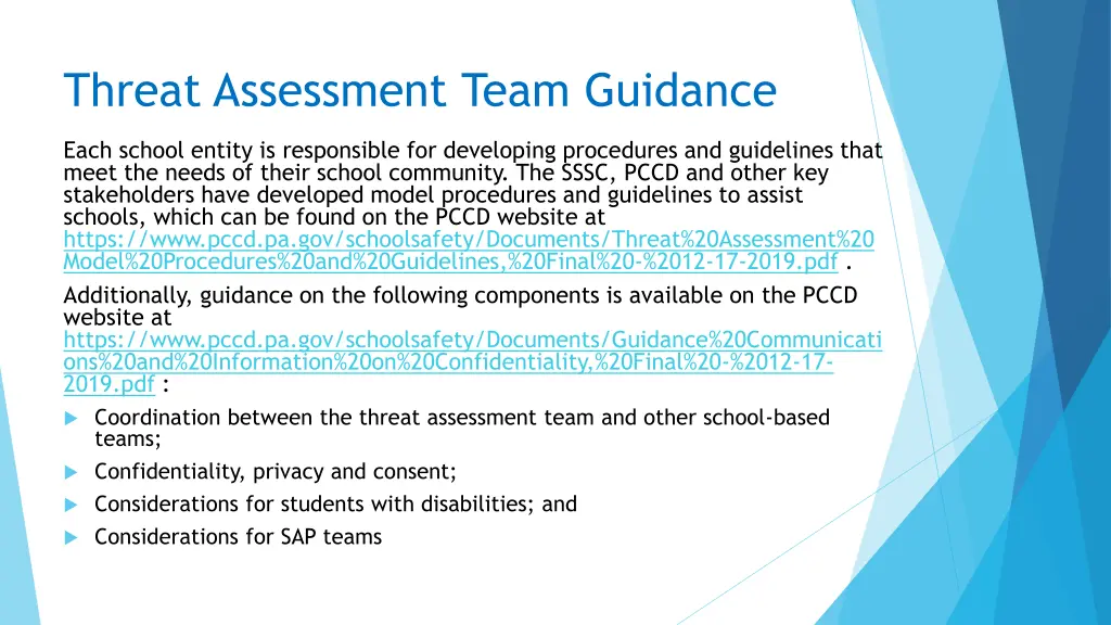 threat assessment team guidance