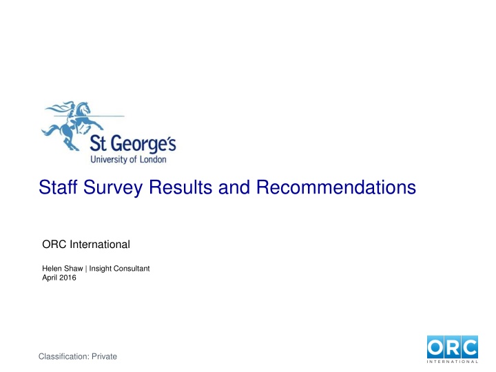 staff survey results and recommendations