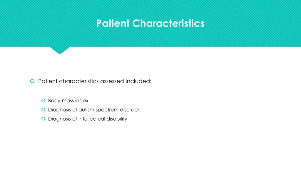 patient characteristics