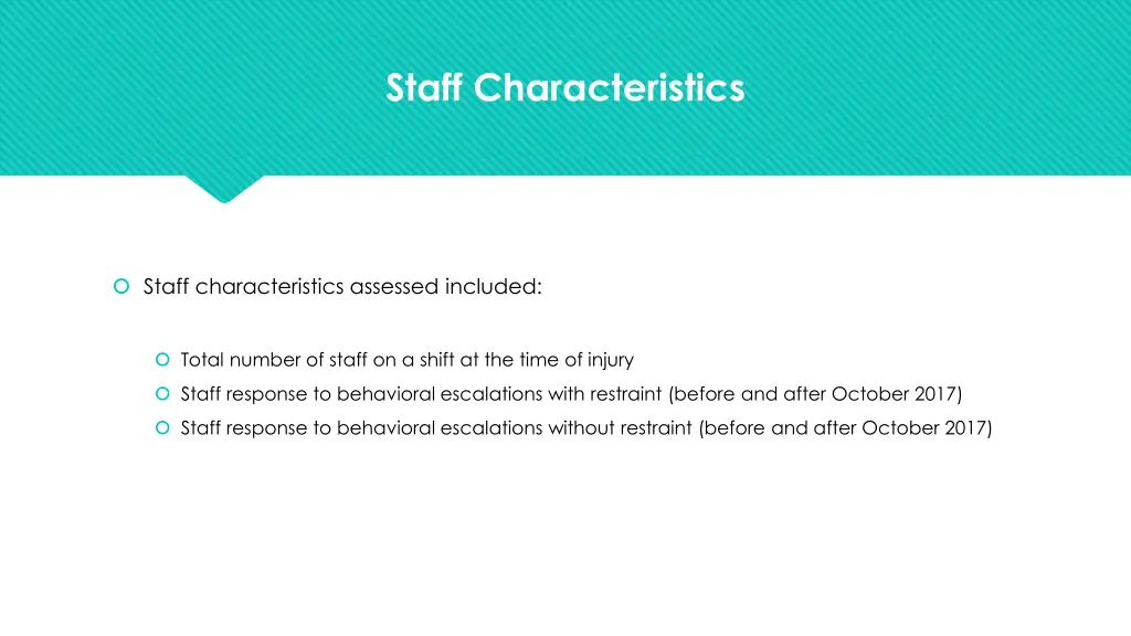 staff characteristics