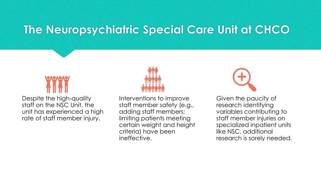 the neuropsychiatric special care unit at chco 1