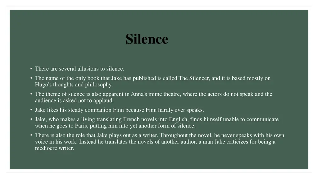 silence