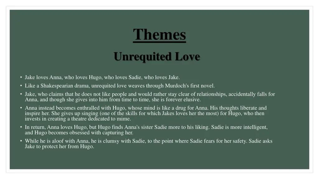 themes unrequited love