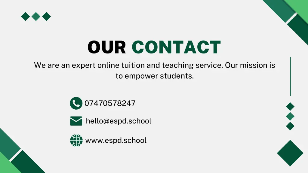 our contact we are an expert online tuition