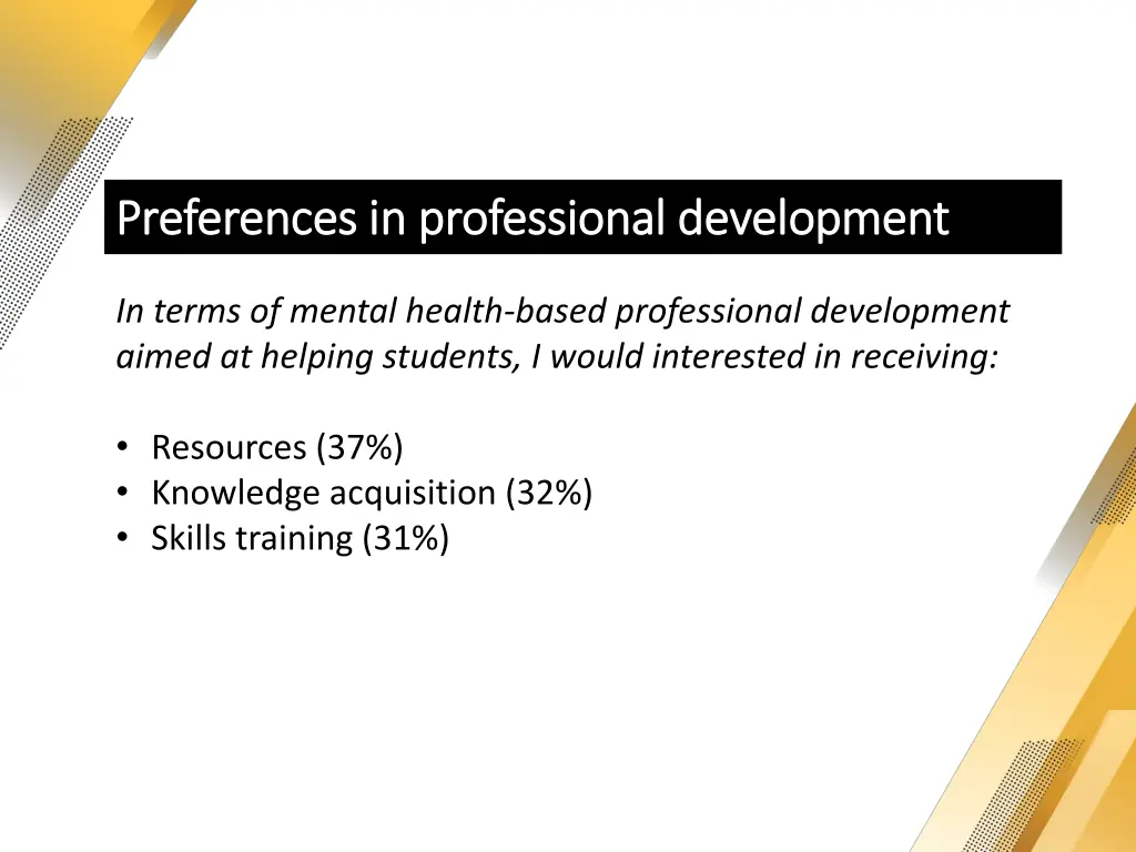 preferences in professional development