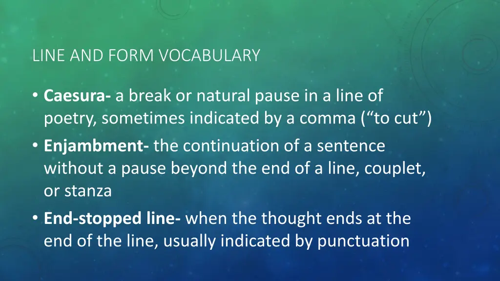 line and form vocabulary