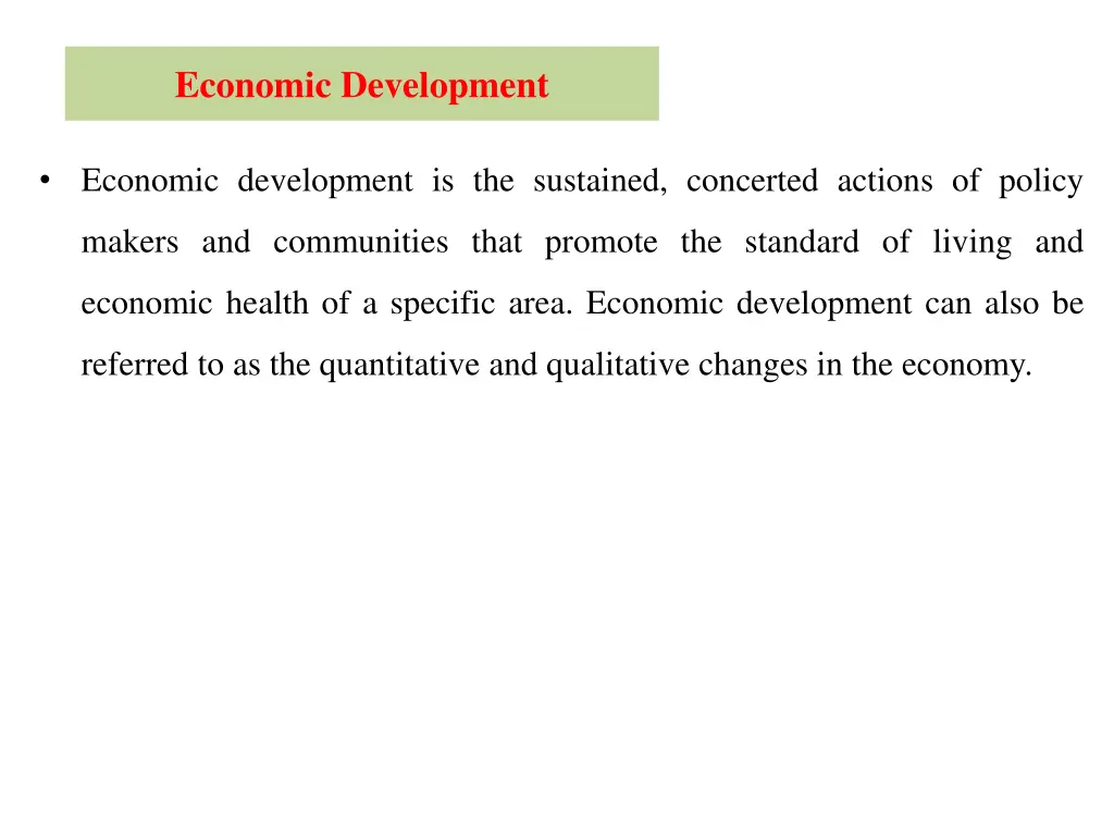 economic development