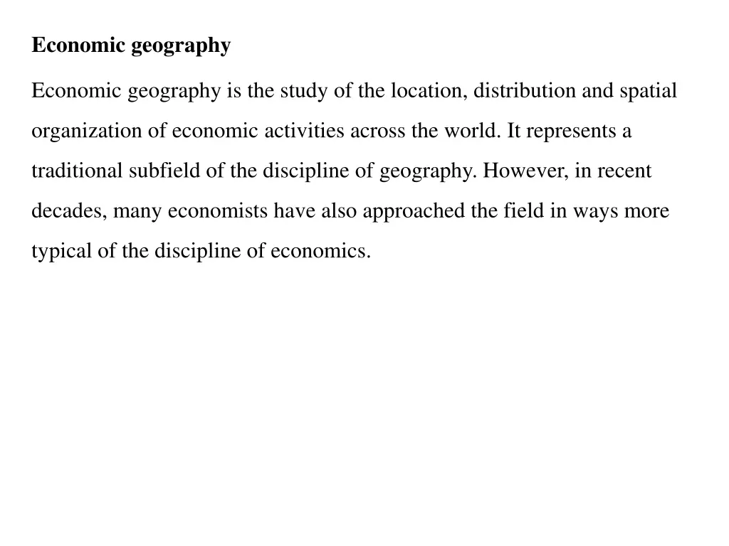 economic geography