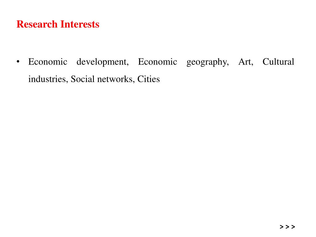 research interests