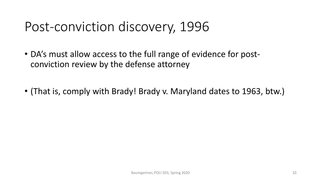 post conviction discovery 1996