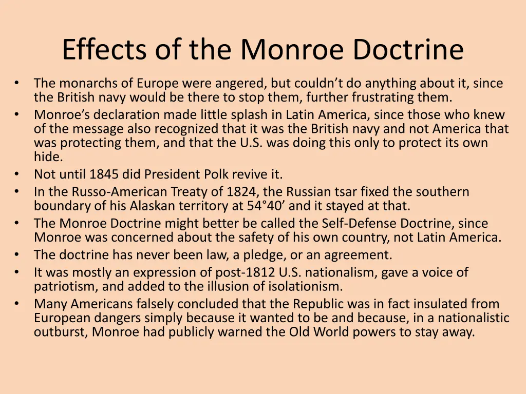 effects of the monroe doctrine