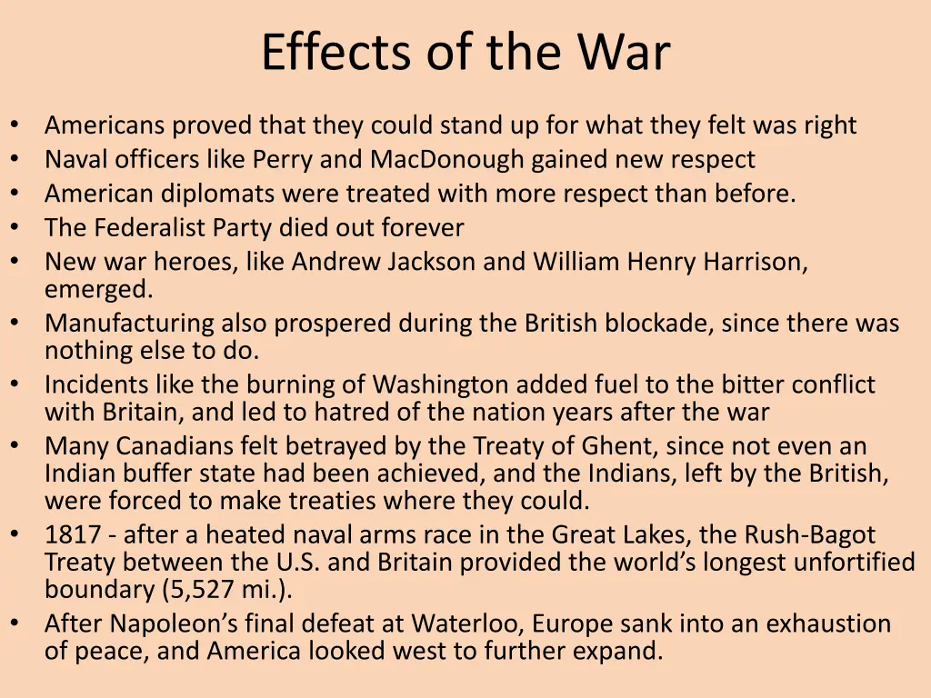 effects of the war