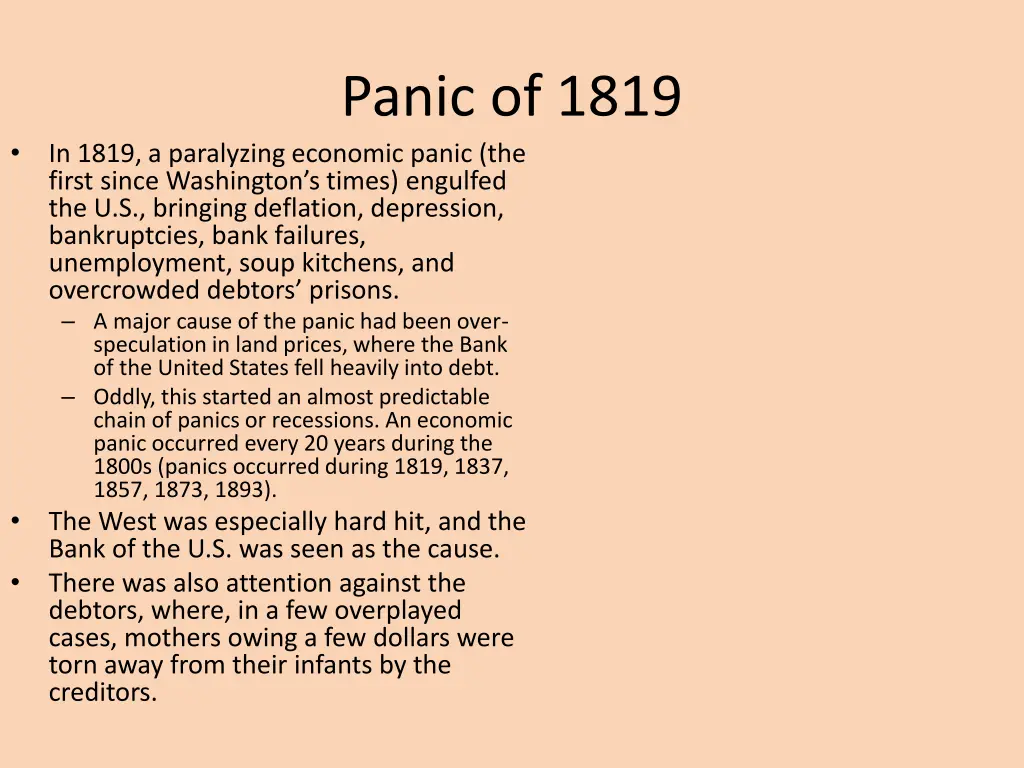 panic of 1819