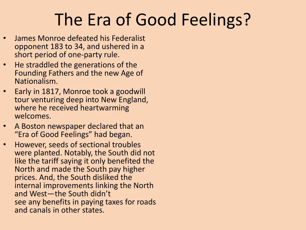 the era of good feelings