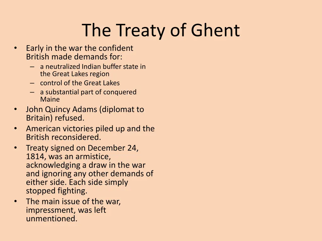 the treaty of ghent early