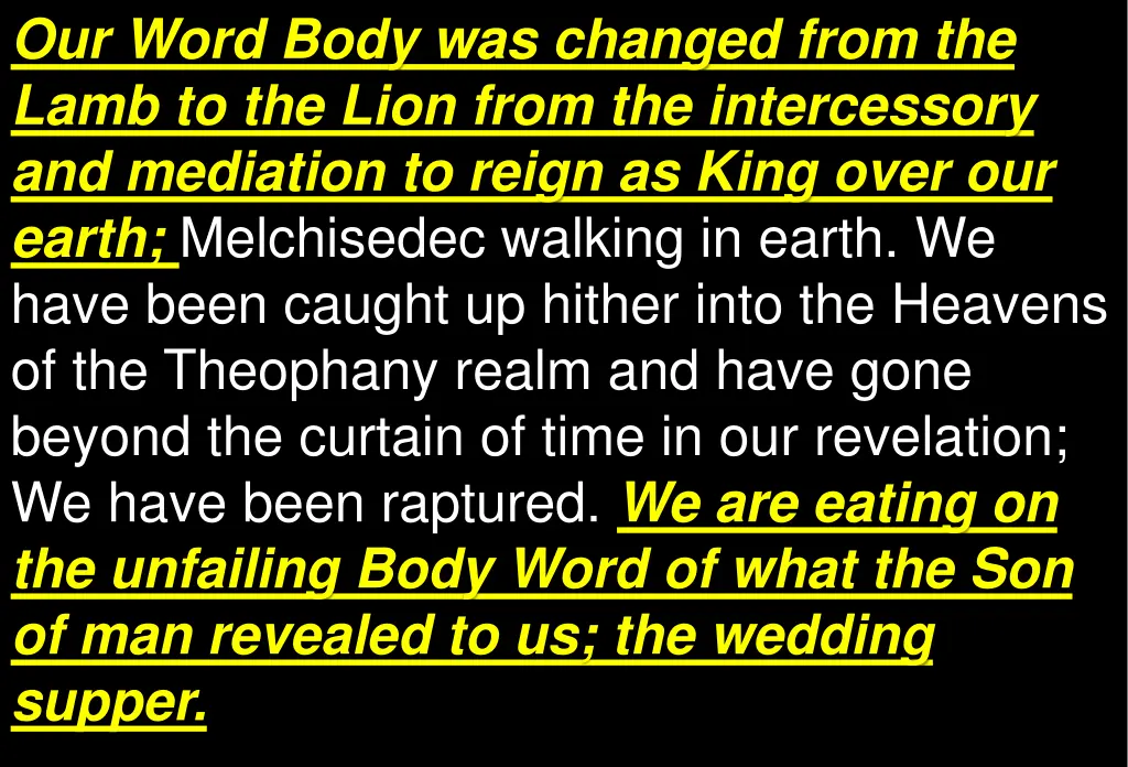 our word body was changed from the lamb 1