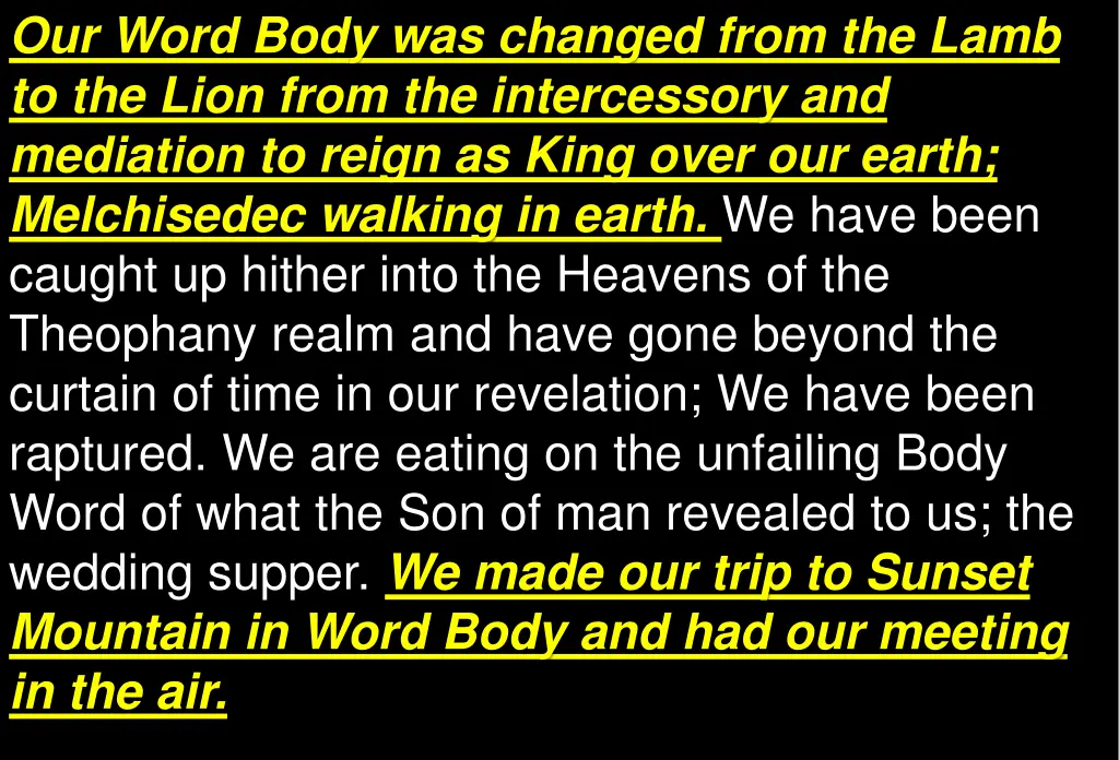 our word body was changed from the lamb