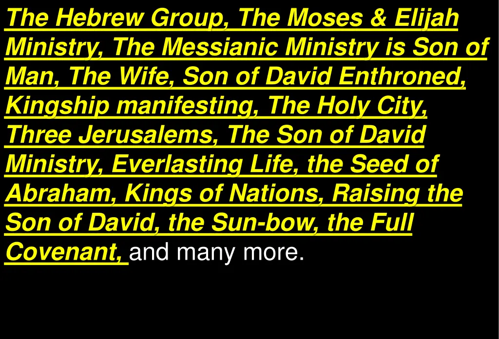 the hebrew group the moses elijah ministry