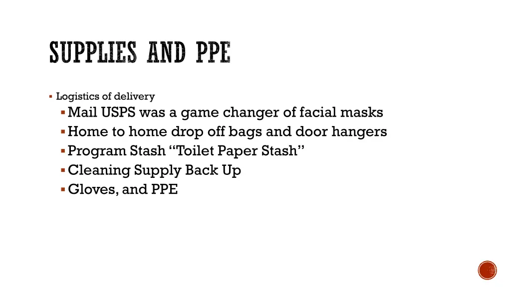 supplies and ppe