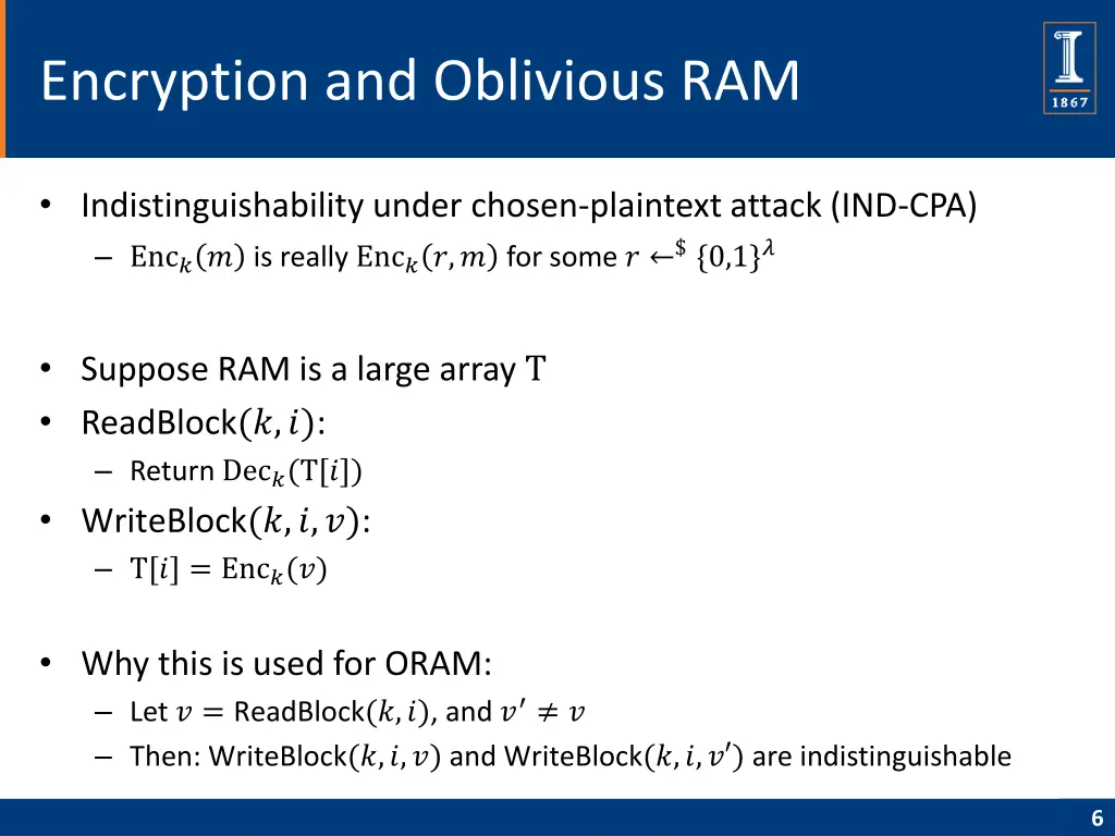 encryption and oblivious ram