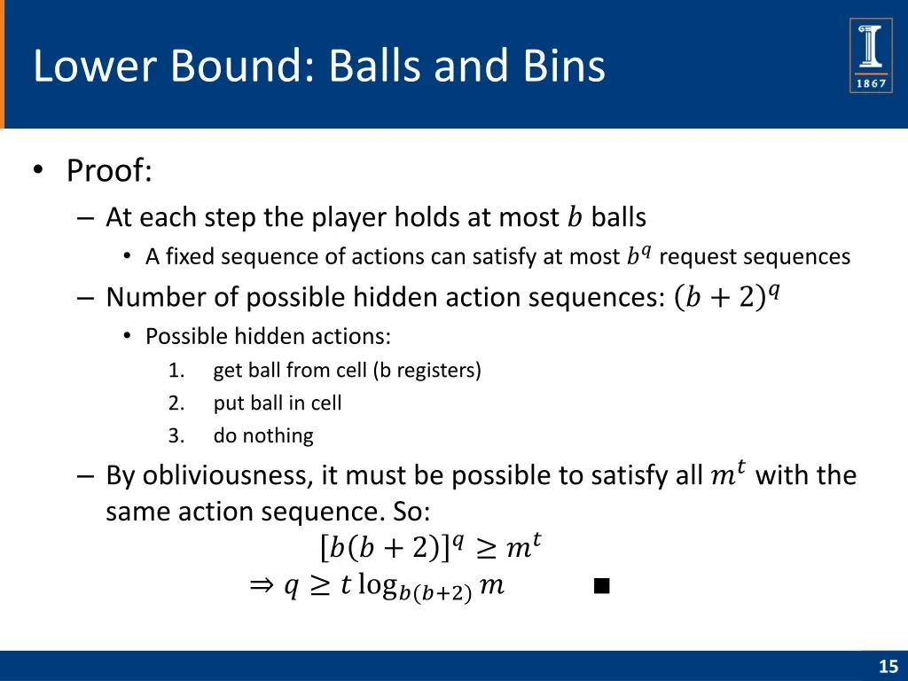 lower bound balls and bins 2