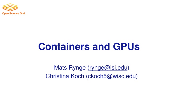 containers and gpus