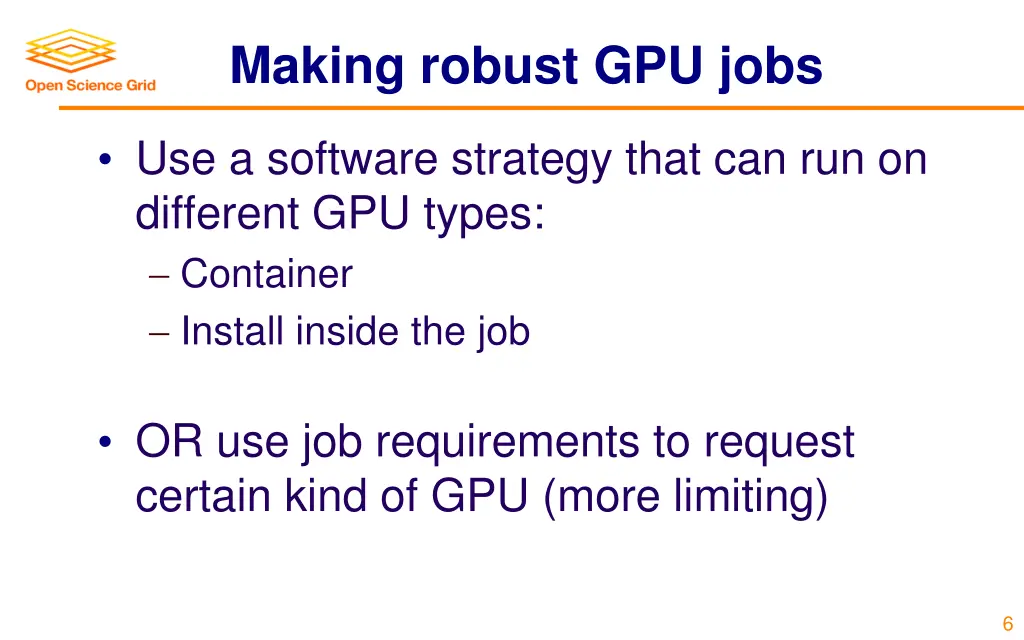 making robust gpu jobs