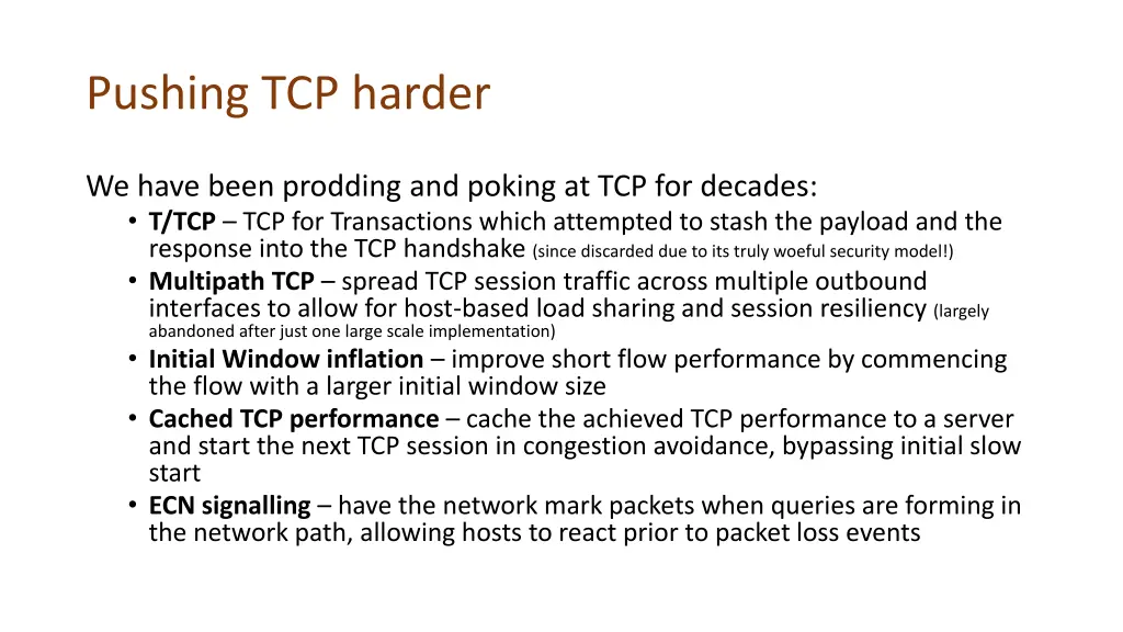 pushing tcp harder