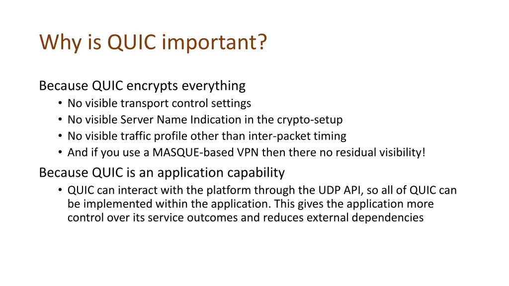 why is quic important