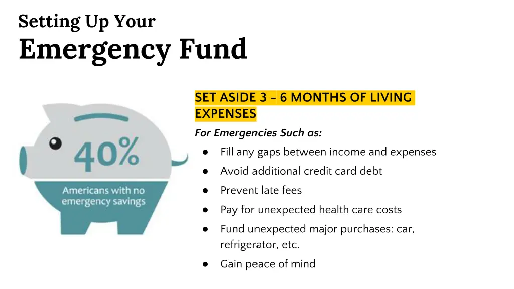 setting up your emergency fund