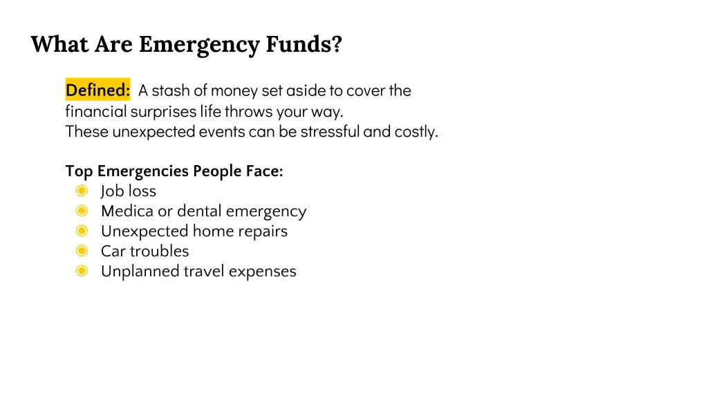 what are emergency funds