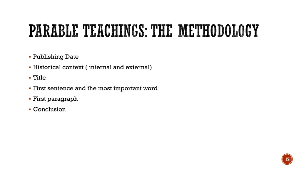 parable teachings the methodology