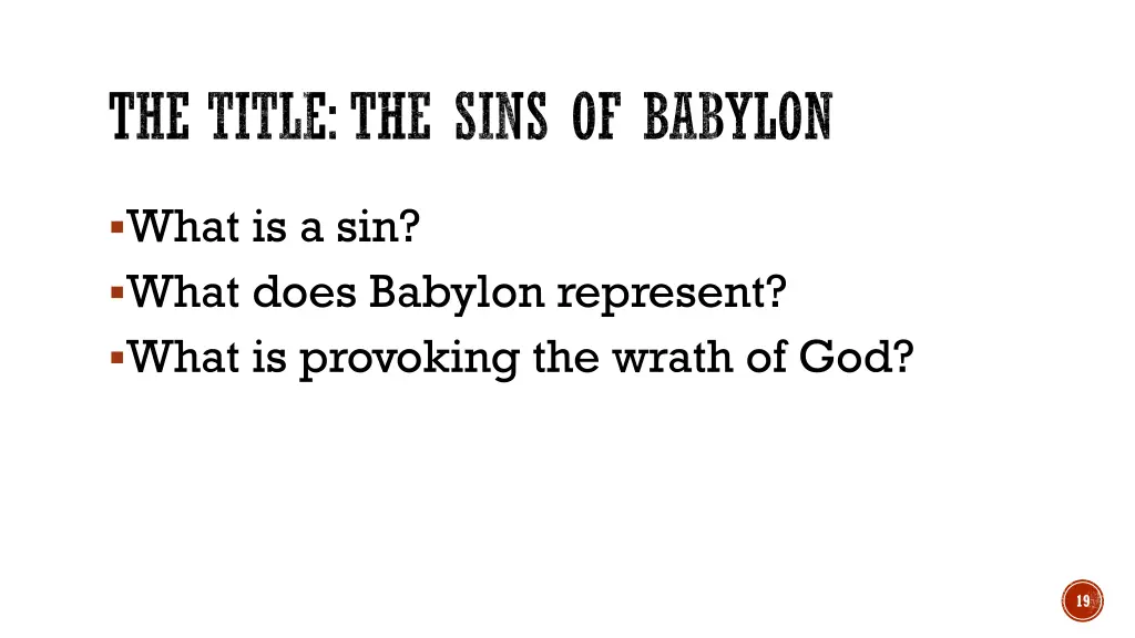 the title the sins of babylon