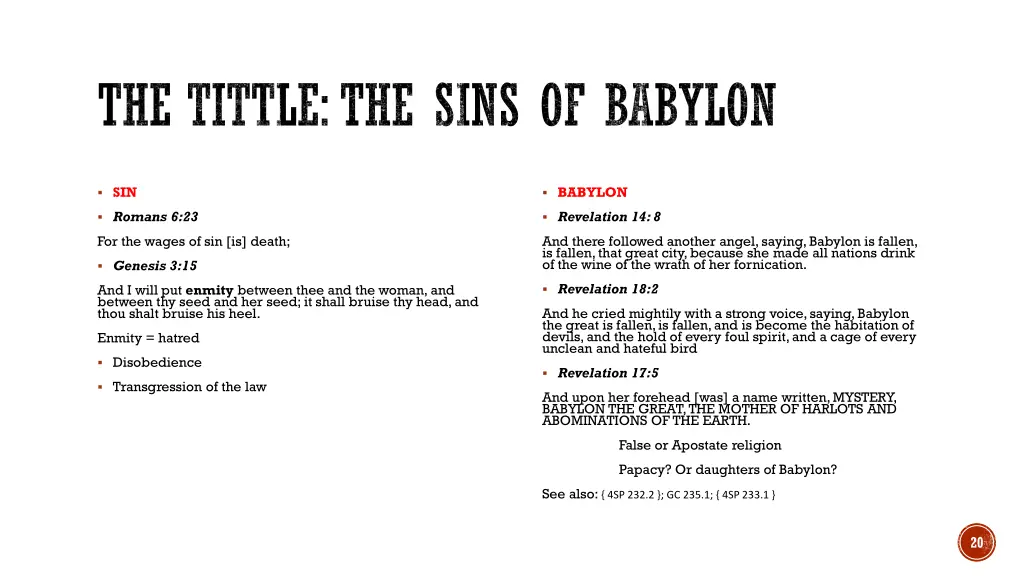 the tittle the sins of babylon